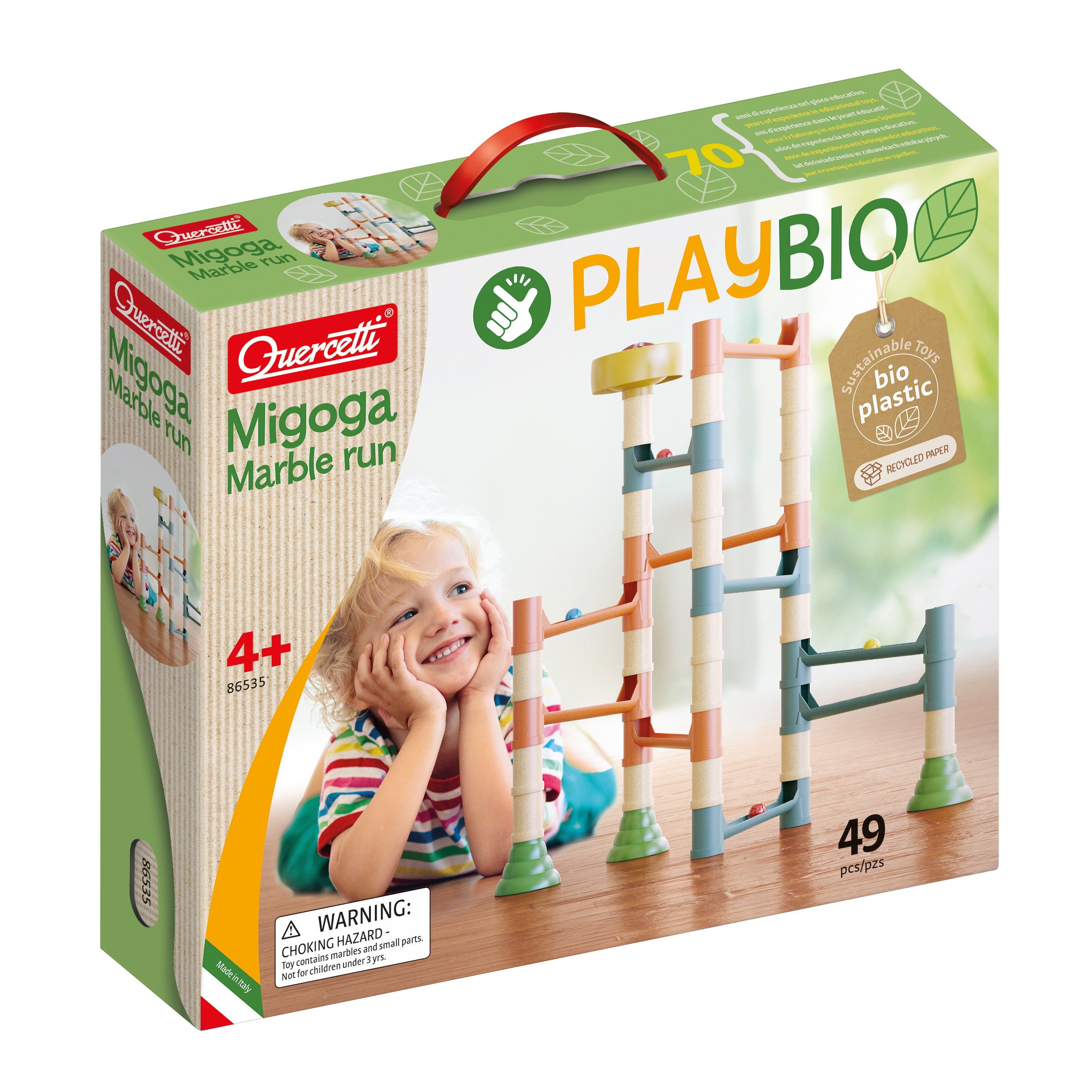 PlayBio Migoga Run Kugelbahn aus Biokunststoff (49 Teile)