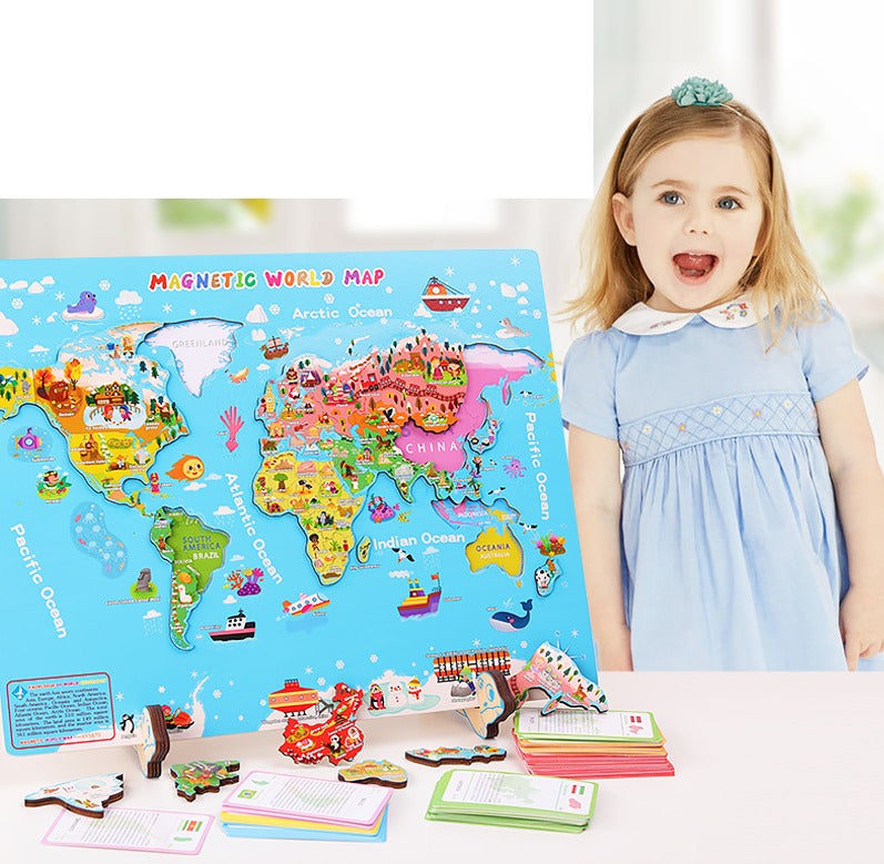 Little Fox - Holz Weltkarte Puzzle ab 10 Jahre auf Englisch