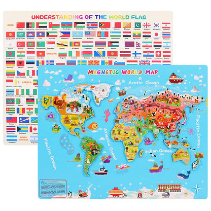 Little Fox - Holz Weltkarte Puzzle ab 10 Jahre auf Englisch