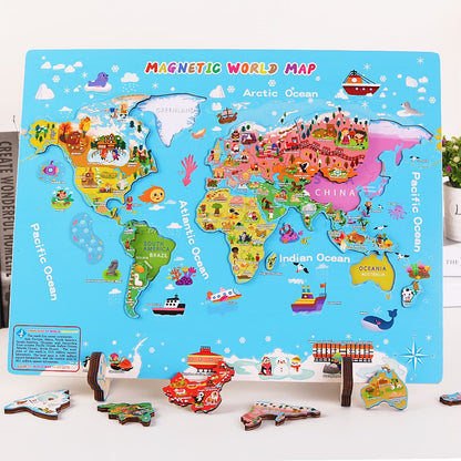 Little Fox - Holz Weltkarte Puzzle ab 10 Jahre auf Englisch