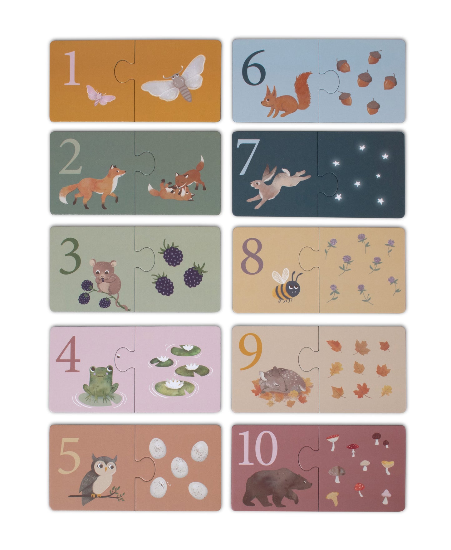 Zähl-Puzzle - Nordische Tierwelt