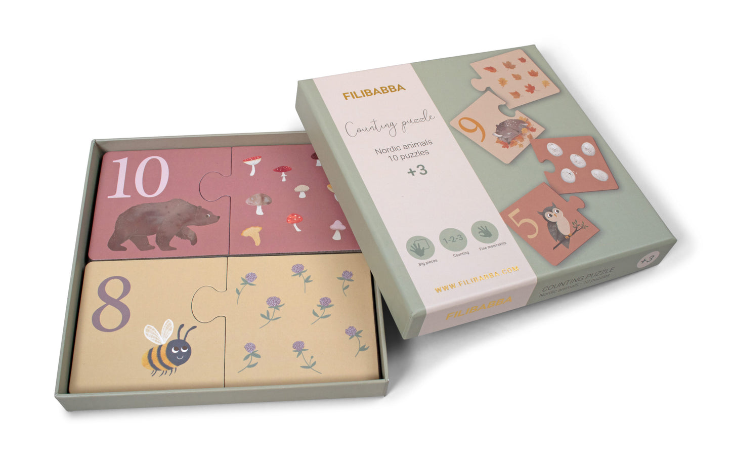 Zähl-Puzzle - Nordische Tierwelt